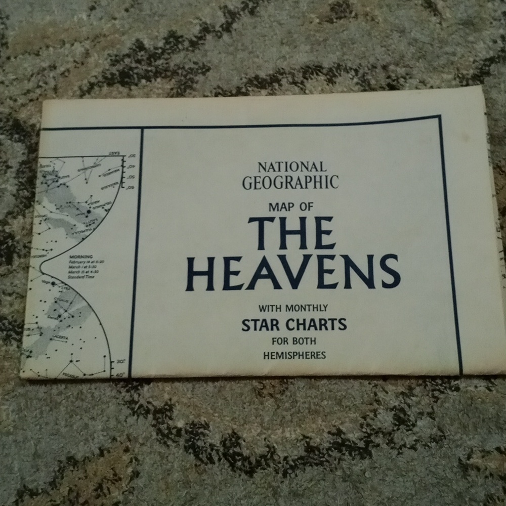 National Geographic Celestial Star Chart in Cream and Black